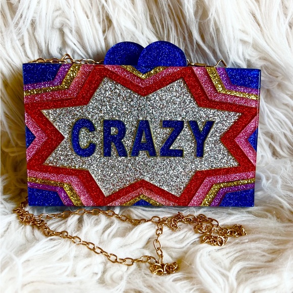 Bari Lynn Crazy Cool Sparkly Acrylic Box Bag Clutch Purse - Picture 6 of 6